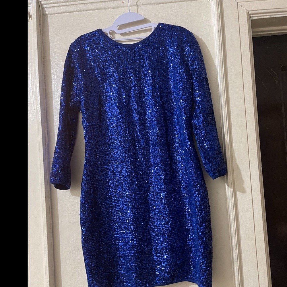 Royal Blue Sequin Mini Dress
